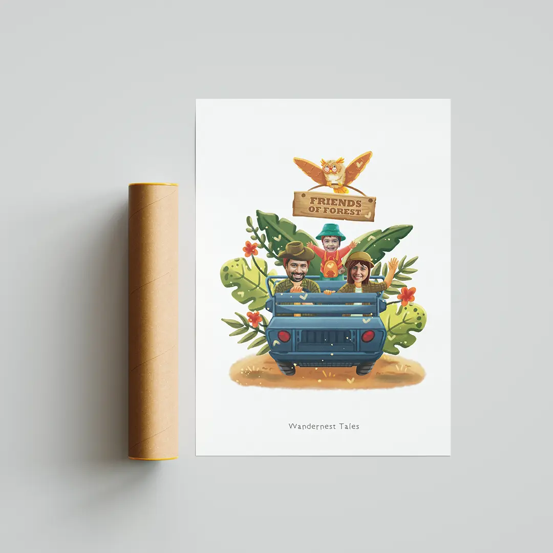 Friends of Forest Family Personalized Poster by Wandernest Tales