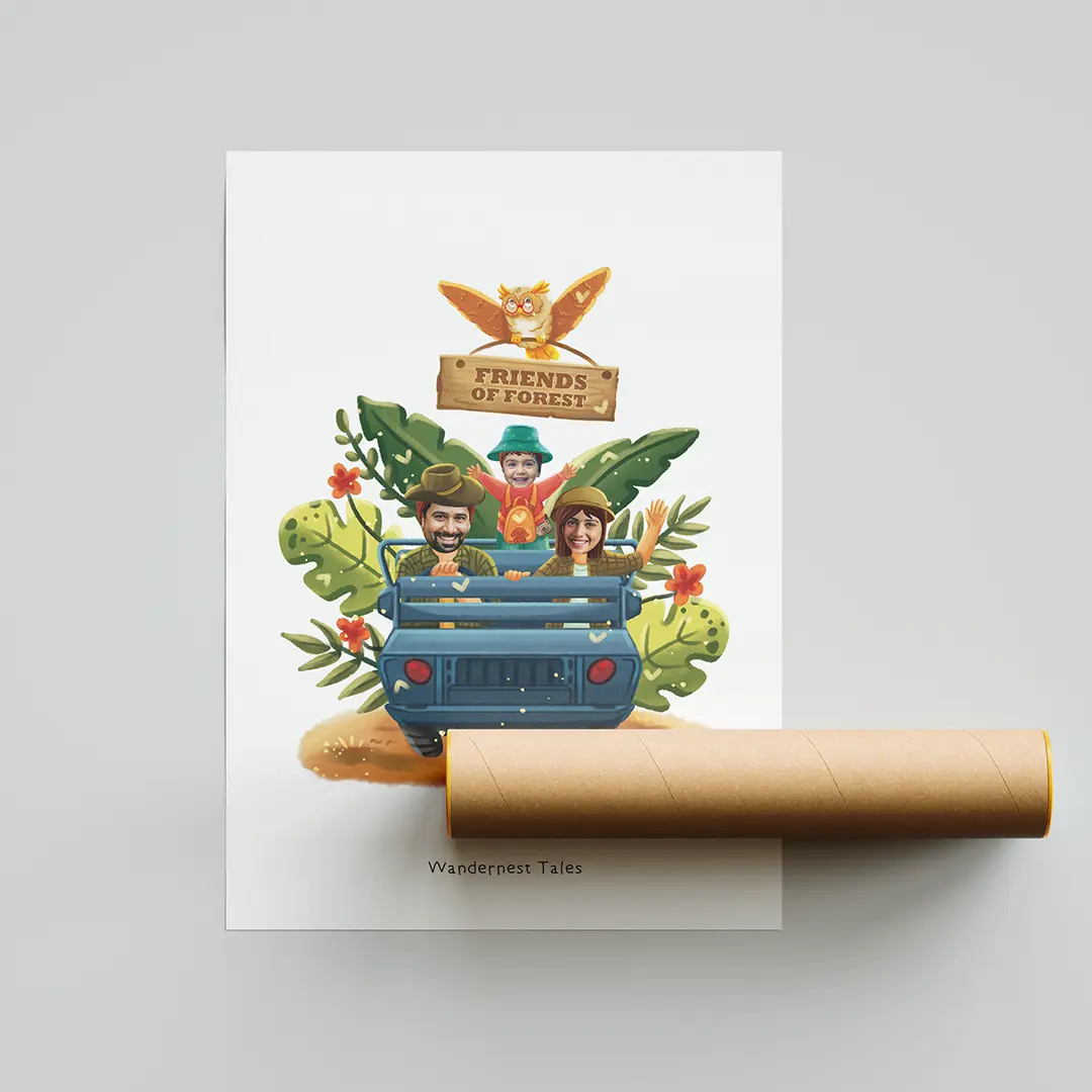 Friends of Forest Family Personalized Poster by Wandernest Tales