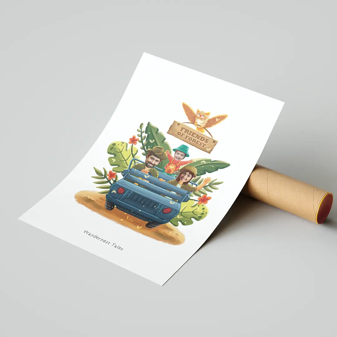 Friends of Forest Family Personalized Poster by Wandernest Tales
